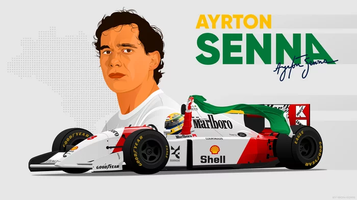Ayrton Senna and his 1993 McLaren MP4/8. Figure - My, Digital drawing, Vector graphics, Corel draw, Graphic design, Art, Background, Auto, Car, Formula 1, Ayrton Senna, Mclaren, Portrait, Poster
