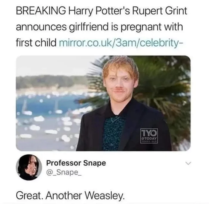 Another Weasley - Screenshot, Twitter, Harry Potter, Rupert Grint, Severus Snape, Ron Weasley