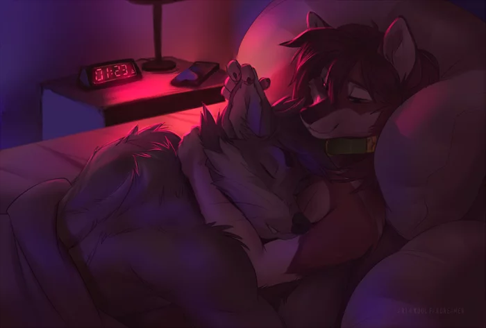 At night - Koul fardreamer, Romance, Furry, Art, Night, Furry canine