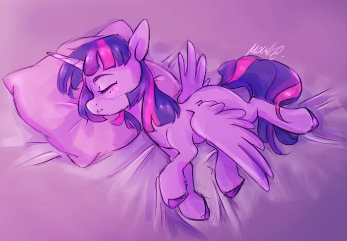 Best Princess* sleeps in her bed - My little pony, Art, Twilight sparkle, Buttersprinkle