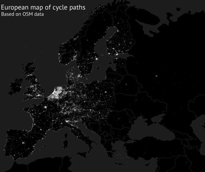 European Bike Path Map - Cards, A bike