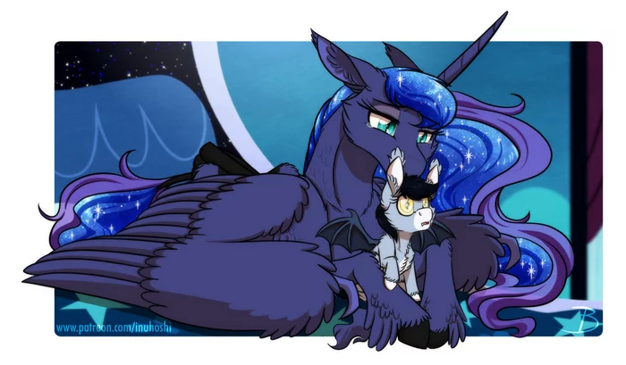 Еще один защитник Короны - My Little Pony, PonyArt, Original Character, Batpony, Princess Luna, Inuhoshi-To-Darkpen