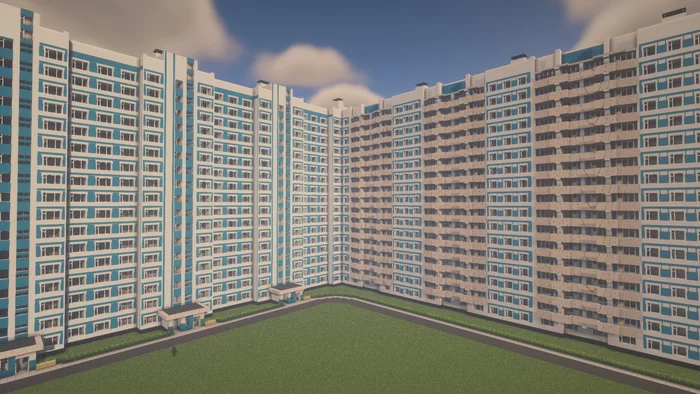 Let me introduce you, P-44! - My, Minecraft, Architecture, Moscow, Russia, Computer games, Panel house, Town, 3D, Soviet architecture