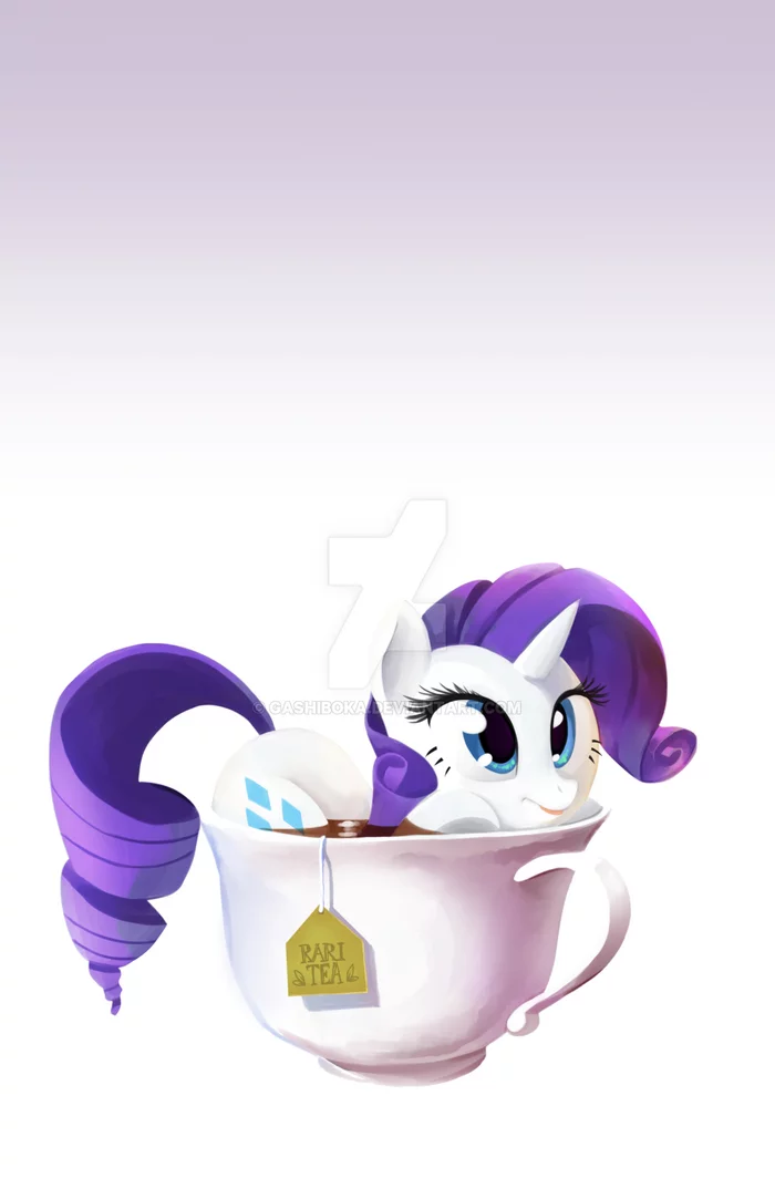 Marshmallow tea - My little pony, PonyArt, Rarity, Gashiboka