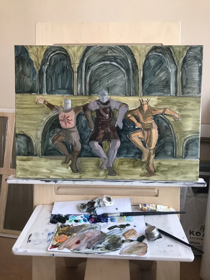 In progress))) - My, Dark souls, Knights, Computer games, Playstation 4, Art