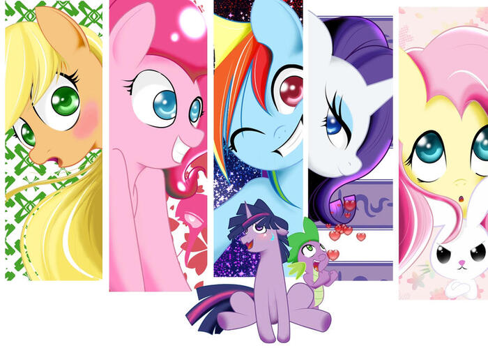    My Little Pony, Ponyart, Twilight Sparkle, Rainbow Dash, Applejack, Pinkie Pie, Rarity, Fluttershy, Spike,  63