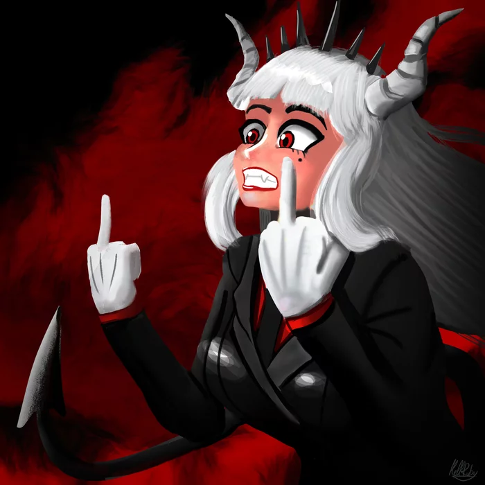 When Azazel asked to give up the place of the director of hell - My, Helltaker, Lucifer, Games, Girls, Art, Game art, Anime, Anime art