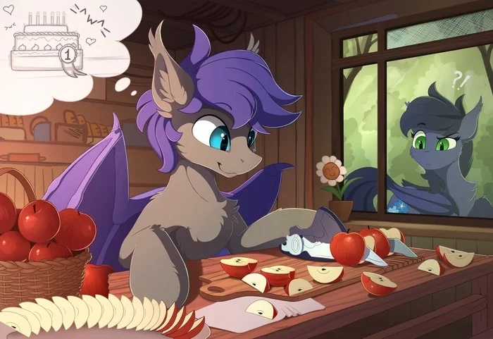 Making a cake - My little pony, Original character, Batpony, Yakovlev-Vad