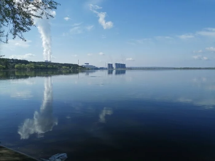 Just a photo - My, Mobile photography, Water, Nuclear Power Plant, Fishing