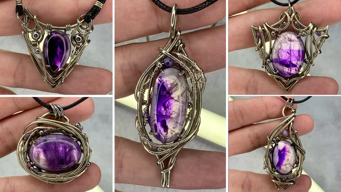 Favorite amethyst + legend - My, Handmade, Needlework without process, Bijouterie, Decoration, Needlework, Accessories, Presents, Creation, Amethyst, Longpost, Wire jewelry, Metal products, Fantasy, Wire wrap, Pendant, Jewelry, Craft, With your own hands