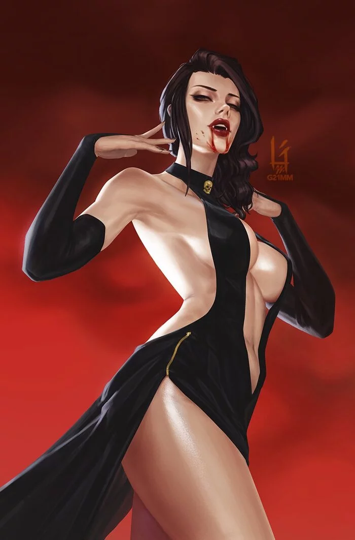 Dracula - NSFW, Drawing, Comics, Dracula, Girls, Vampires, Blood, G21mm, Art