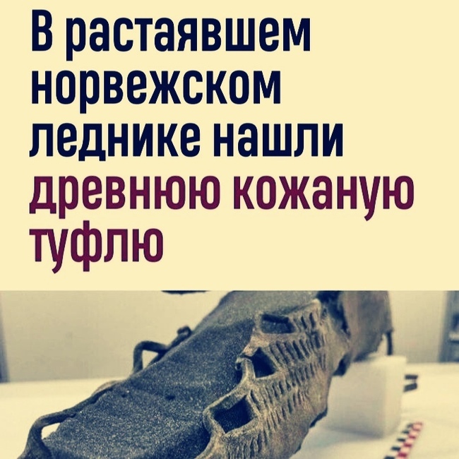 Whose shoe? - Research, Scientists, Informative, The science, Humor, Archeology, Norway, Glacier, Shoes, The ancients, Nauchpop, Paleontology, Video, Video VK, Longpost, Repeat, Picture with text