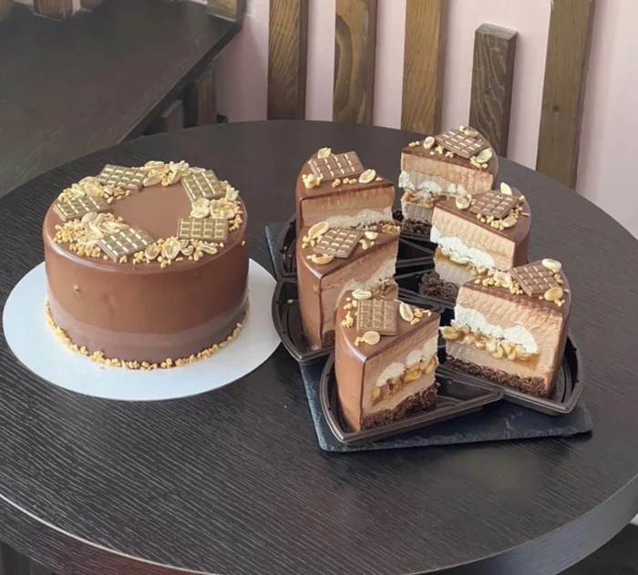 Snickers Cake - My, Cake, Confectioner, Nuts, Caramel, Mousse cake, Brownie, Chocolate