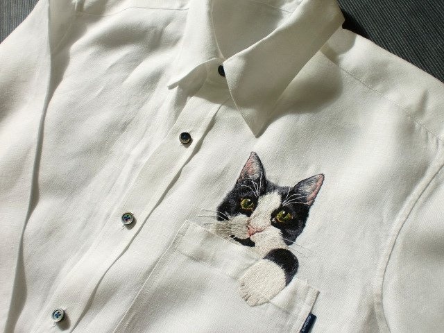Hiroko Kubota and her cats - Embroidery, Cloth, cat, Needlework without process, Milota, Longpost