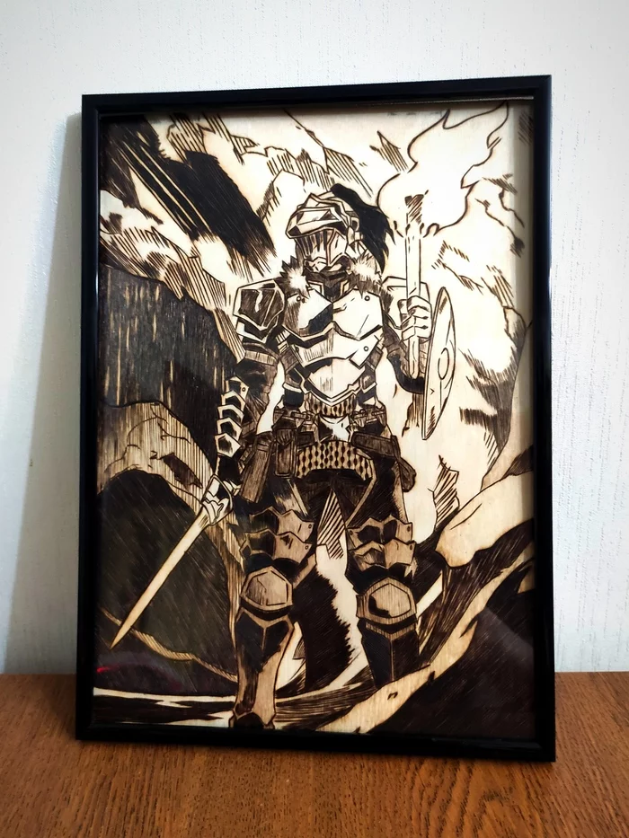 Woodburning - My, Pyrography, Friday tag is mine, Handmade, Longpost, Goblin slayer