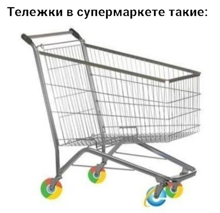 Treacherous trolleys - Supermarket, Cart, Vital, Humor, Internet Explorer, Google chrome