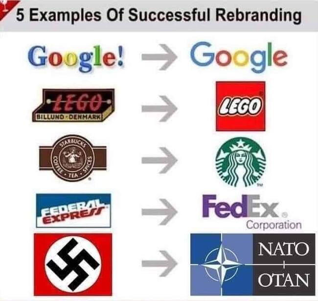 5 examples of successful rebranding - NATO, Politics, Lego, FedEx, Google, Twitter, Fascism