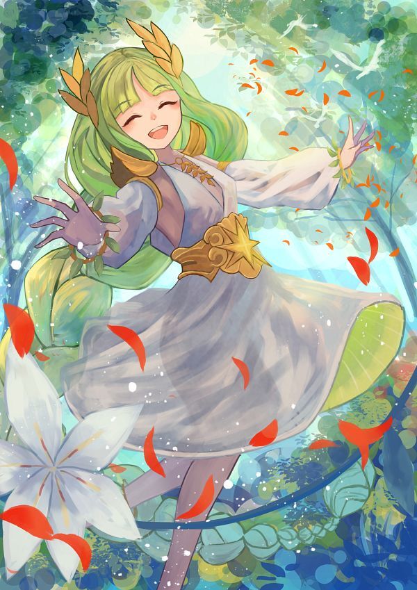 Flora - Art, Anime, Anime art, AFK Arena, Mobile games, Flora, Goddess