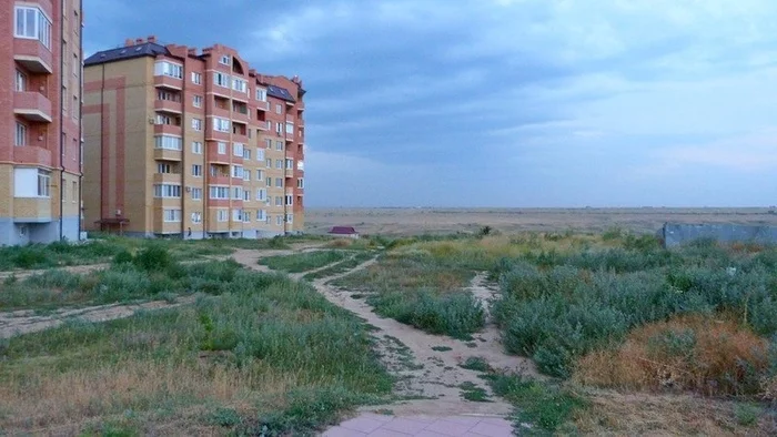 9th microdistrict, Elista, Kalmykia - Neighborhood, Steppe, Elista, Kalmykia, Apartment buildings, The photo