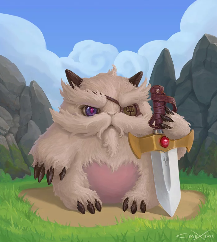 Poro Warrior! - My, Art, Game art, Concept, Concept Art, League of legends, Tft, Longpost