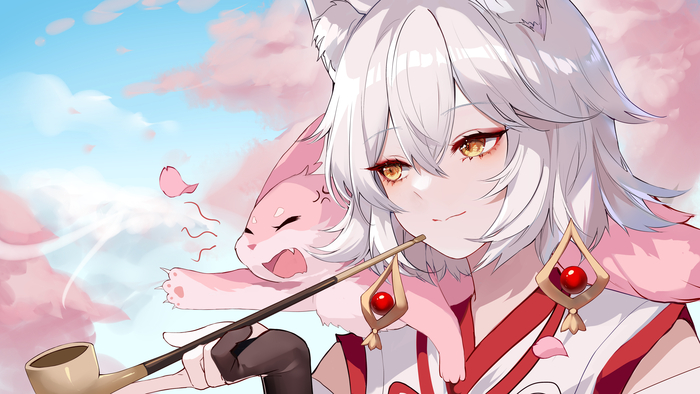 Kitsune Saiguu & Yae Genshin Impact, Kitsune Saiguu, Yae Miko (Genshin Impact), , , , , Anime Art, Animal Ears