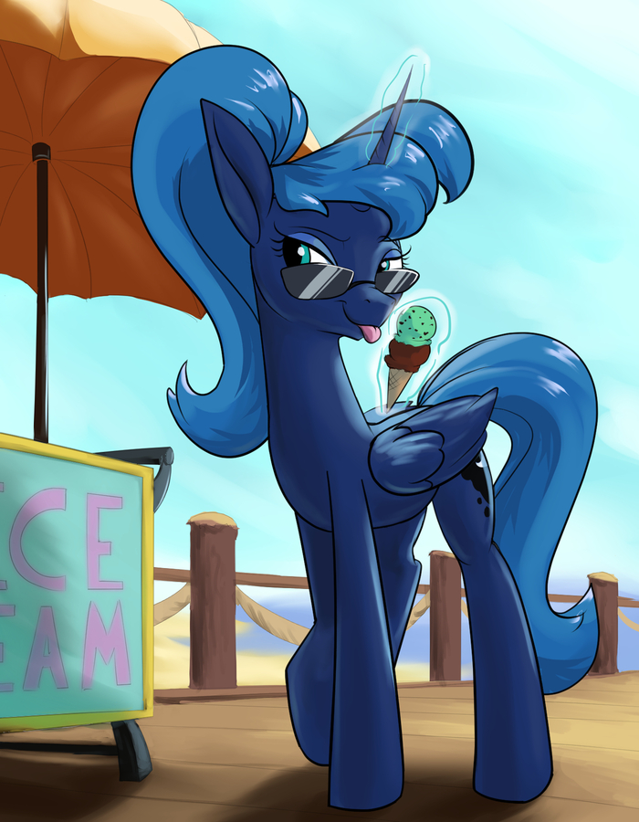   My Little Pony, Ponyart, Princess Luna, Rocket-lawnchair, 