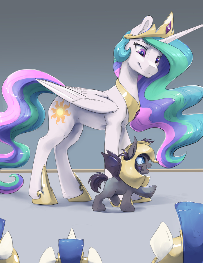 ,     My Little Pony, Ponyart, Original Character, Batpony, Princess Celestia, Silfoe, 