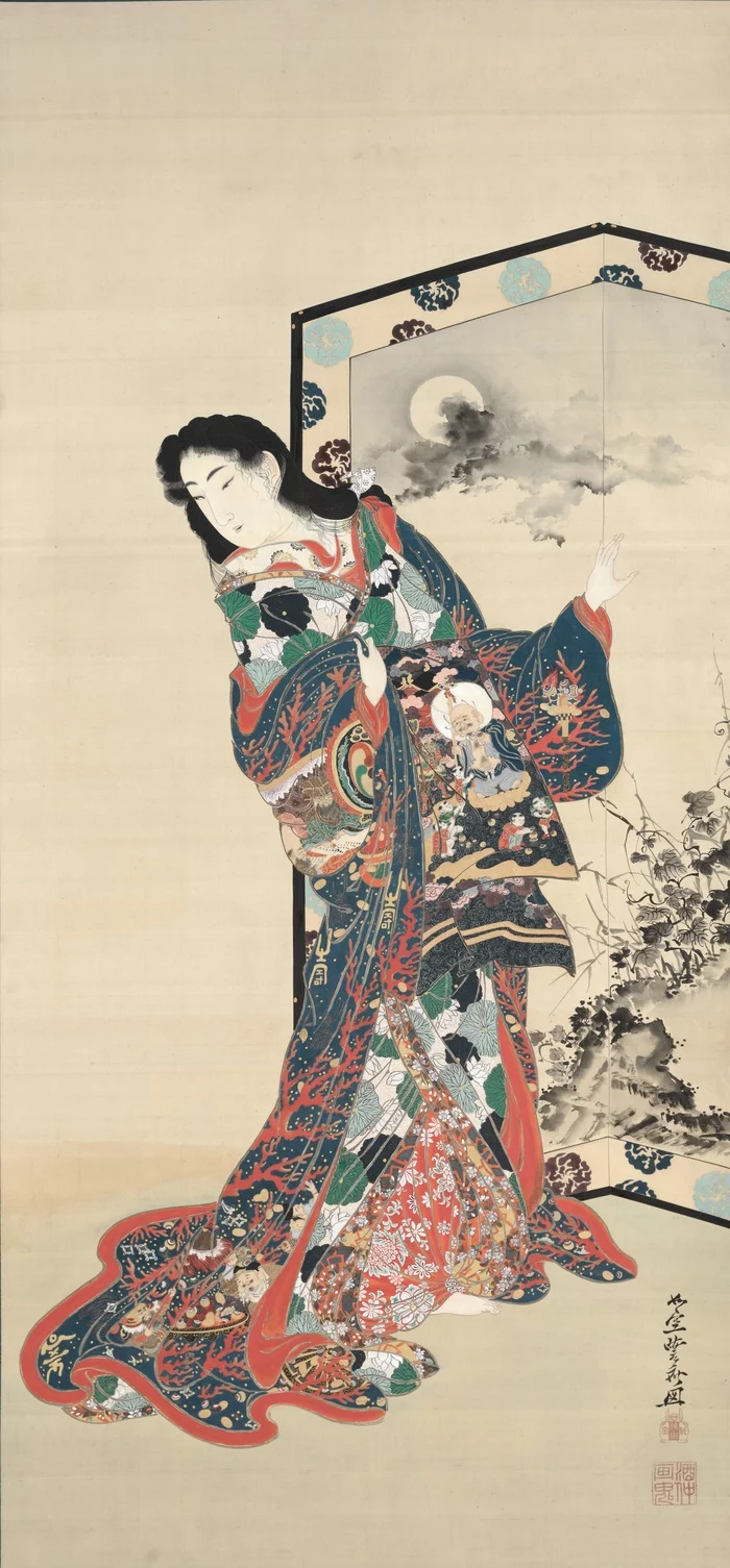 A hellish courtesan. Cultural corner. #1 - Sciencepro, Japan, Buddhism, Shinto, Painting, Japanese painting, Art, East, The culture, Longpost