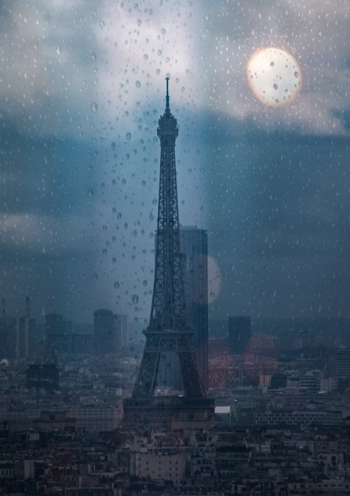 Partly cloudy, precipitation is possible... - My, The photo, Eiffel Tower, Paris, Town, France, Filter