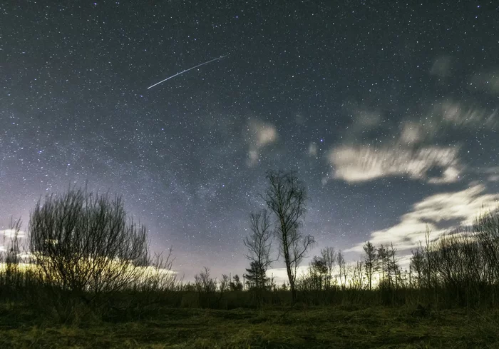 First Milky Way this year - My, Sky, Night, Stars, Astrophoto, The photo, Milky Way, Clouds, Canon, Silence, Calmness