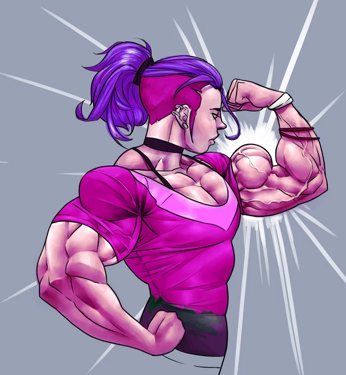 bodybuilder - Girls, Strong girl, Bodybuilders, Art, Muscleart, Mivadoman, Longpost