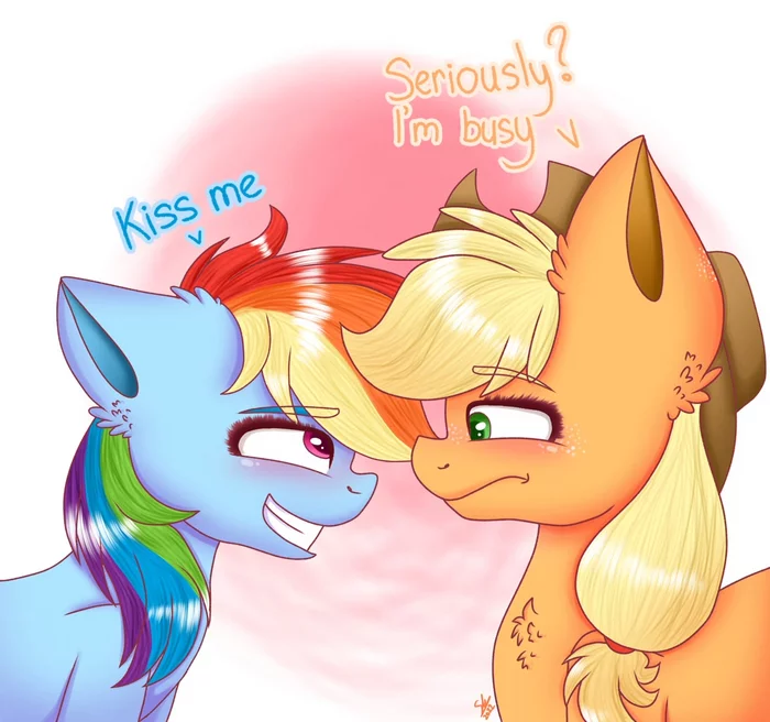 Поцелуй меня - My Little Pony, Rainbow Dash, Applejack, MLP Lesbian