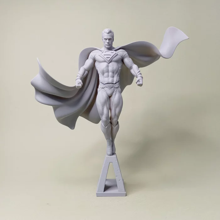 Man of Steel - My, 3D печать, 3D, Miniature, Figurines, Sculpture, Dc comics, Superheroes, Superman, Man of Steel, Longpost, Needlework without process