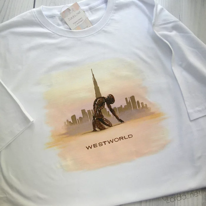 T-shirts painted stalker and westworld (and bonus is the weirdest order I've ever made) - My, Painting on fabric, Needlework without process, Friday tag is mine, Stalker, World of the wild west, Handmade, Longpost