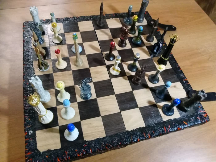 Homemade Chess - My, Crafts, Chess, Papier mache, Something out of nothing, Needlework without process, Longpost