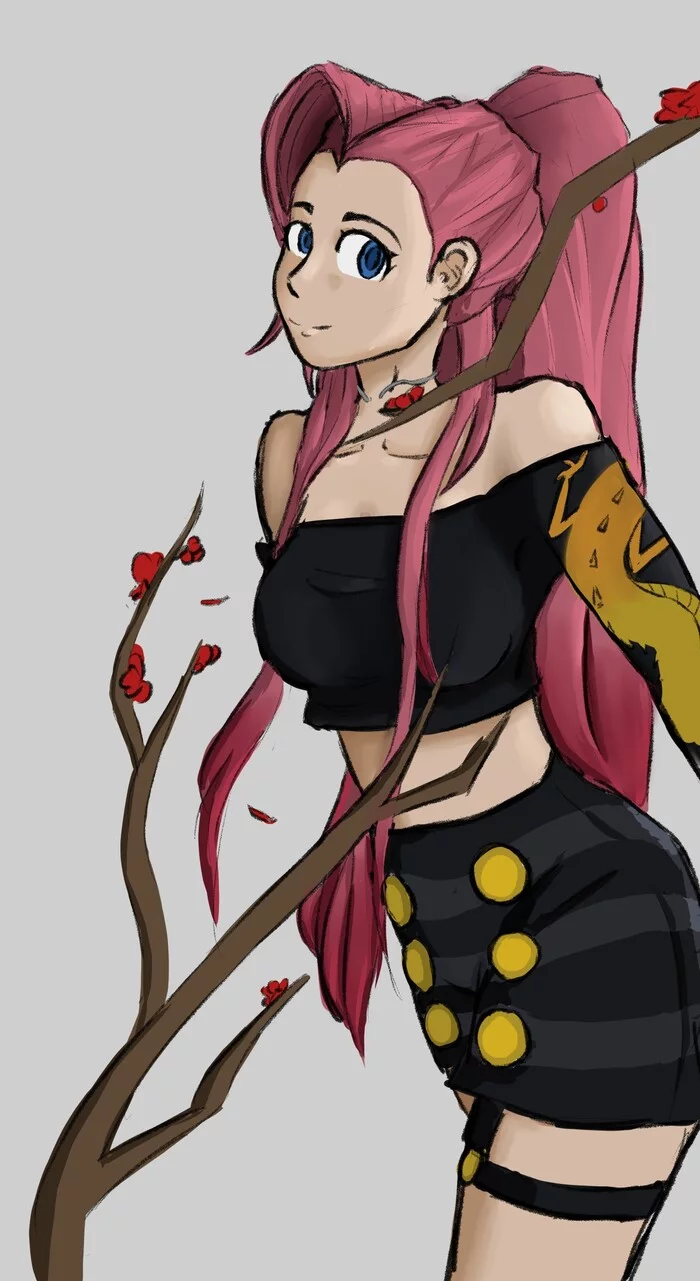 Camellia - My, Art, Drawing, Digital drawing, Artist, Painting, Anime, Flowers