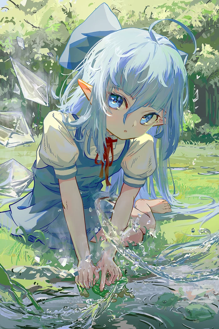 Cirno - Touhou, Cirno, Аниме, Anime Art, Ayaxno