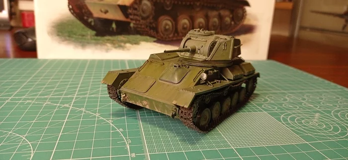 T-80 light Soviet tank, 1/35 Miniart - My, Stand modeling, BTT, Modeling, Longpost