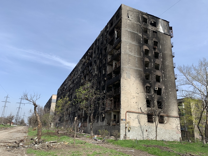 Мариуполь Мариуполь, Война, Руины, Фотография, Негатив, Длиннопост, Политика