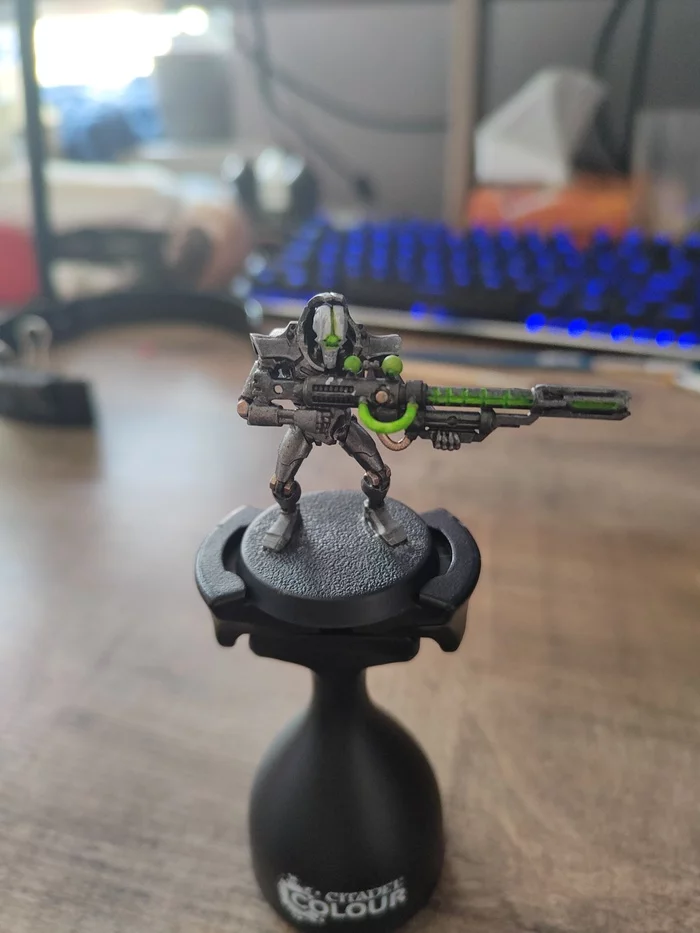 First painted miniature - My, Warhammer, Miniature, Wh miniatures, Painting, Hobby, Necrons, Longpost