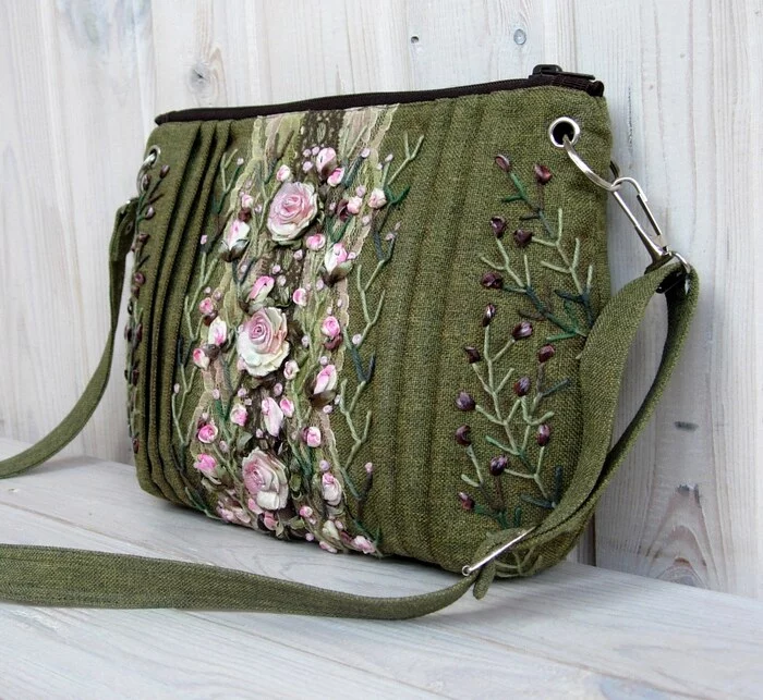 Forest princess - My, Сумка, Lady's bag, Embroidery, Embroidery with ribbons, Handmade, Оригинально, Longpost