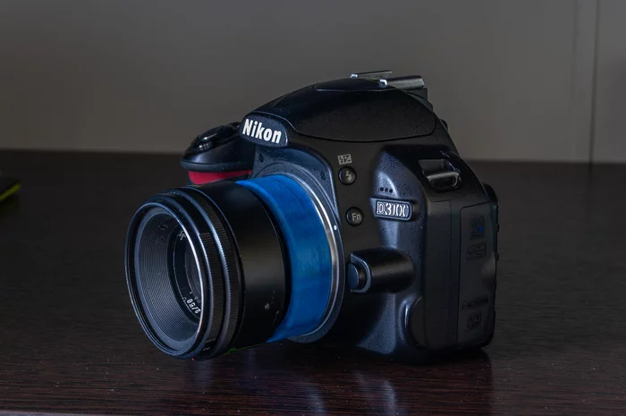 Helios 44-2, blue insulating tape, cheap alteration, kolkhoz - My, Helios, Helios44-2, Nikon, Rework, Collective farm, Insulating tape, Longpost