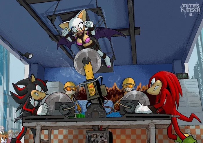 Lenin ordered to share - Art, Sonic the hedgehog, Shadow the Hedgehog, Knuckles the Echidna, Rouge the bat, Crossover, Film Saw, Totesfleisch8
