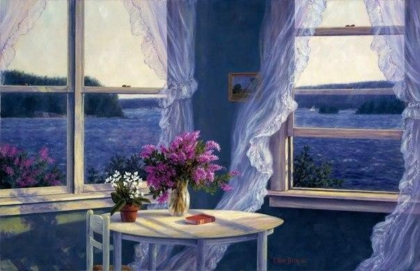 Views from Randy Van Beek - Art, View from the window, Painting, Flowers, The mountains, Sea, Terrace, Winter, Landscape, Longpost