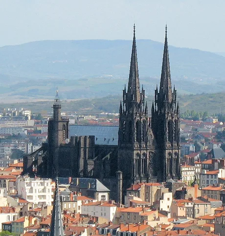 Cathedral of the Assumption of the Virgin Mary made of volcanic rocks. Clermont-Ferrand, France - The cathedral, France, Architecture, Gothic, sights, The photo