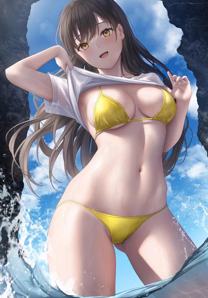 Anime Art - NSFW, Anime, Anime art, Anime original, Art, Girls, Swimsuit