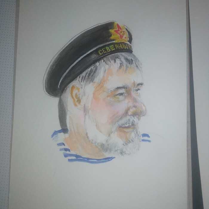 When you really want to draw and somehow it turns out that way - My, Mood, A life, Drawing, Pencil drawing, Watercolor, Watercolor pencils, Black Sea Fleet, Northern Fleet, Sailors, Friends, Longpost