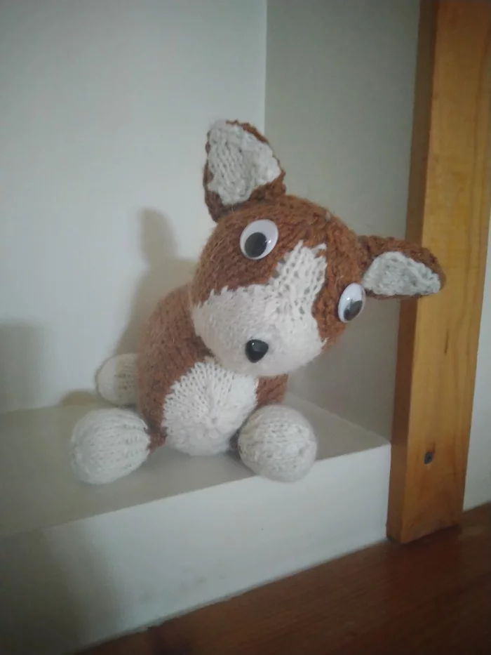 My first knitted toy - My, Needlework without process, Knitting, Knitted toys, Dog, Knitting, Longpost