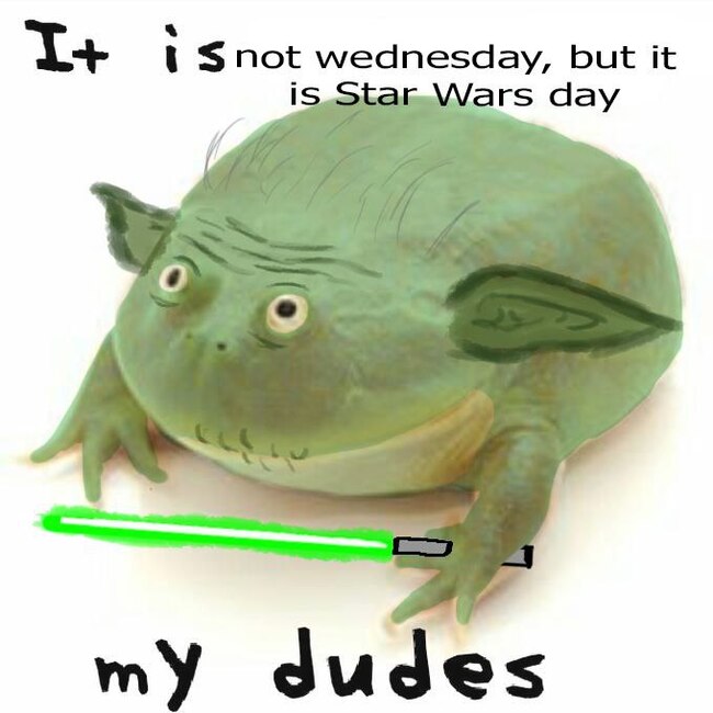 Happy Star Wars Day and Wednesday everyone! - Star Wars, Memes, Dank memes, It Is Wednesday My Dudes, Holidays, Yoda, Picture with text