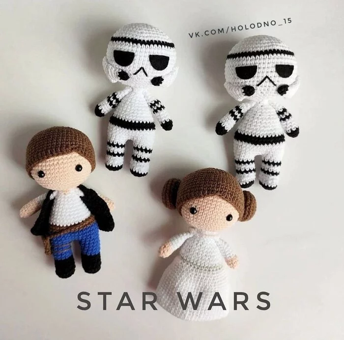 Happy Star Wars Day! - My, Star Wars, Star Wars: The Clone Wars, Princess Leia, Star Wars stormtrooper, Knitting, Needlework without process, Amigurumi, Handmade, Han Solo
